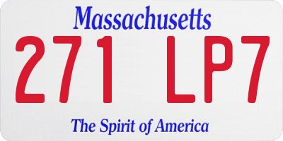 MA license plate 271LP7
