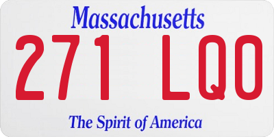 MA license plate 271LQ0