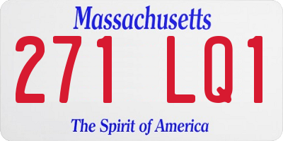MA license plate 271LQ1