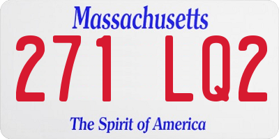 MA license plate 271LQ2