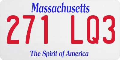 MA license plate 271LQ3