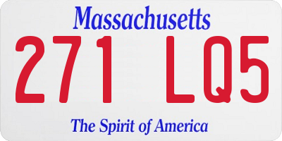 MA license plate 271LQ5