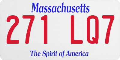 MA license plate 271LQ7