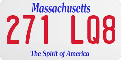 MA license plate 271LQ8