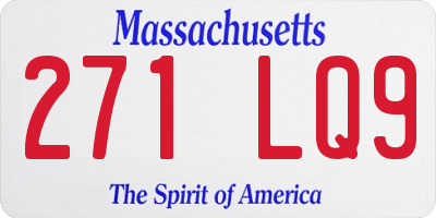 MA license plate 271LQ9
