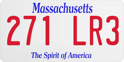 MA license plate 271LR3
