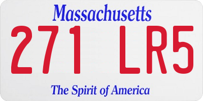 MA license plate 271LR5