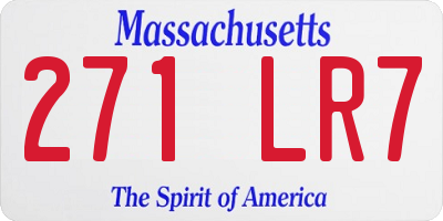 MA license plate 271LR7