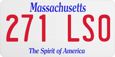 MA license plate 271LS0