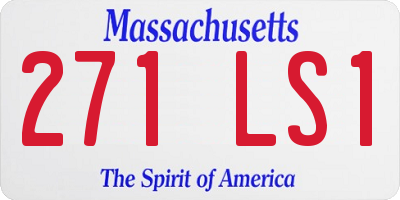 MA license plate 271LS1