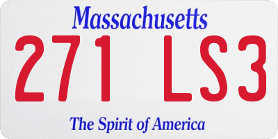 MA license plate 271LS3