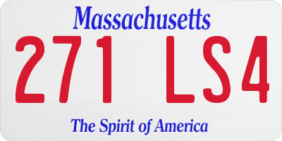 MA license plate 271LS4