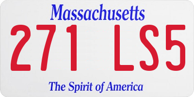 MA license plate 271LS5
