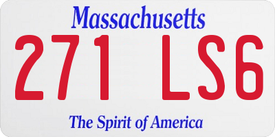 MA license plate 271LS6