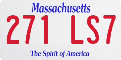 MA license plate 271LS7