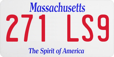 MA license plate 271LS9