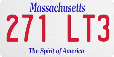 MA license plate 271LT3