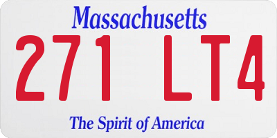 MA license plate 271LT4