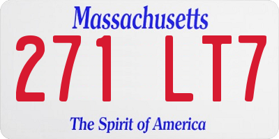 MA license plate 271LT7