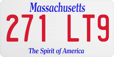 MA license plate 271LT9