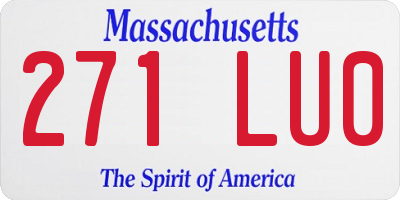 MA license plate 271LU0