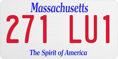 MA license plate 271LU1