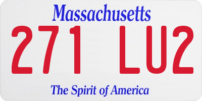 MA license plate 271LU2