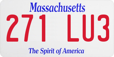MA license plate 271LU3
