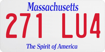MA license plate 271LU4