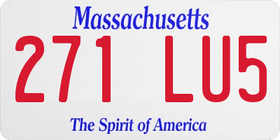 MA license plate 271LU5