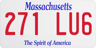 MA license plate 271LU6