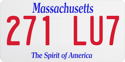 MA license plate 271LU7