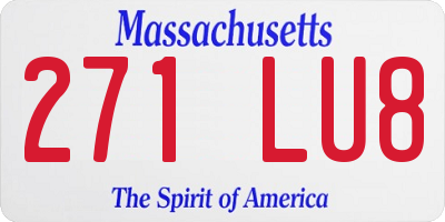 MA license plate 271LU8