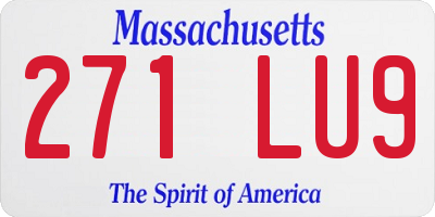 MA license plate 271LU9