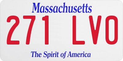 MA license plate 271LV0
