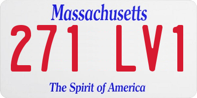 MA license plate 271LV1