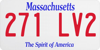 MA license plate 271LV2