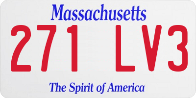 MA license plate 271LV3