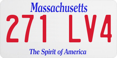 MA license plate 271LV4