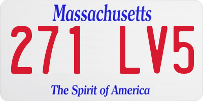 MA license plate 271LV5