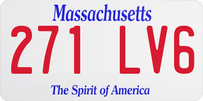 MA license plate 271LV6