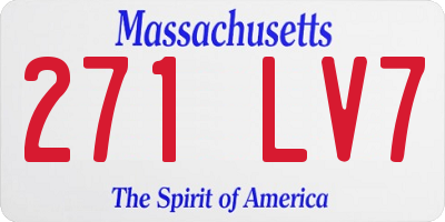 MA license plate 271LV7