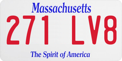 MA license plate 271LV8