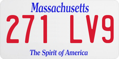 MA license plate 271LV9