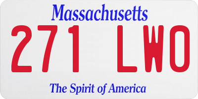 MA license plate 271LW0