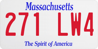 MA license plate 271LW4