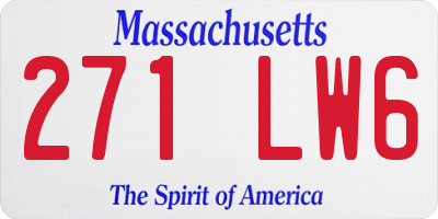 MA license plate 271LW6