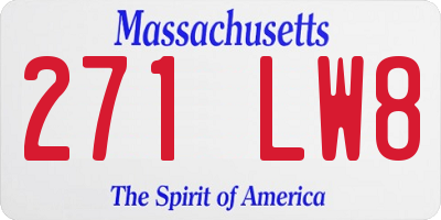 MA license plate 271LW8