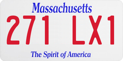 MA license plate 271LX1