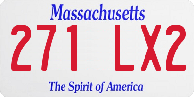 MA license plate 271LX2